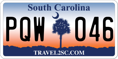 SC license plate PQW046
