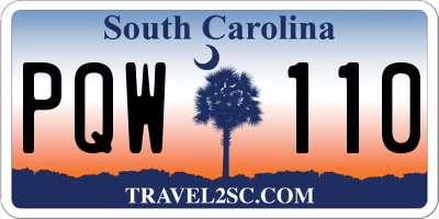 SC license plate PQW110