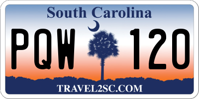 SC license plate PQW120