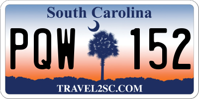 SC license plate PQW152