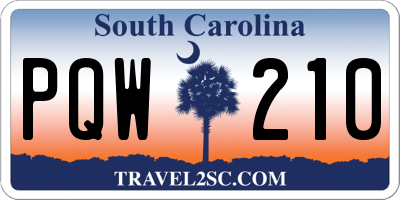SC license plate PQW210