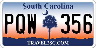 SC license plate PQW356