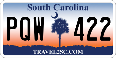 SC license plate PQW422