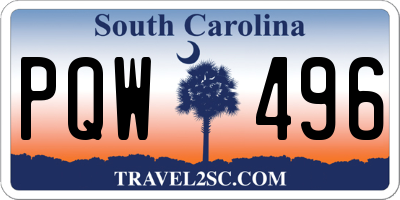 SC license plate PQW496