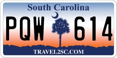 SC license plate PQW614