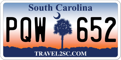 SC license plate PQW652
