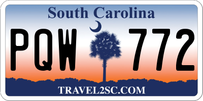 SC license plate PQW772