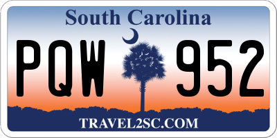SC license plate PQW952