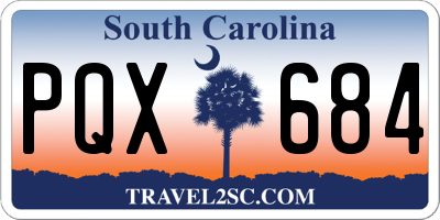 SC license plate PQX684
