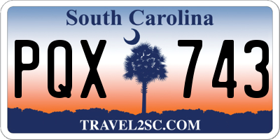 SC license plate PQX743