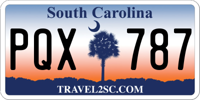 SC license plate PQX787
