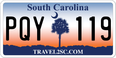 SC license plate PQY119