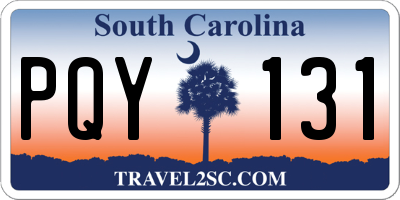 SC license plate PQY131