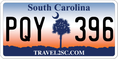 SC license plate PQY396