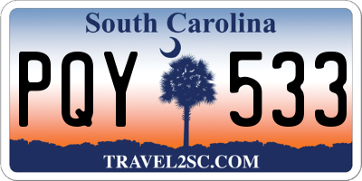SC license plate PQY533