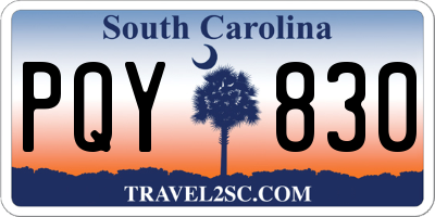 SC license plate PQY830