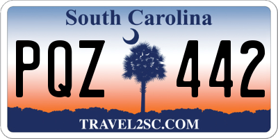 SC license plate PQZ442