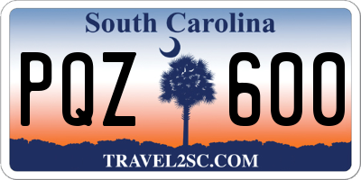 SC license plate PQZ600