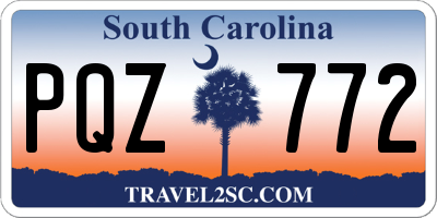 SC license plate PQZ772