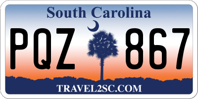 SC license plate PQZ867