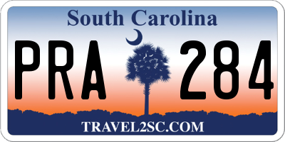 SC license plate PRA284
