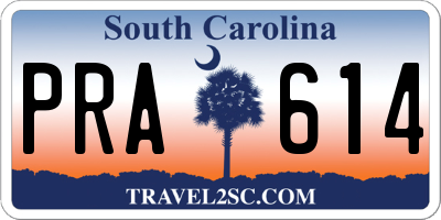 SC license plate PRA614