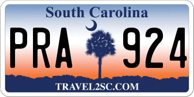 SC license plate PRA924