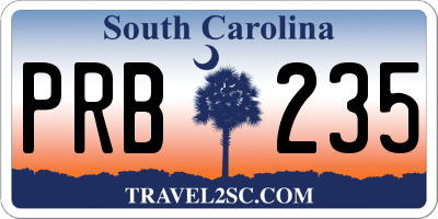 SC license plate PRB235