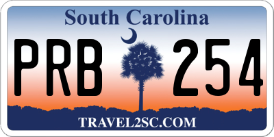 SC license plate PRB254