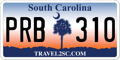 SC license plate PRB310