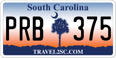 SC license plate PRB375