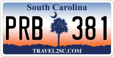 SC license plate PRB381