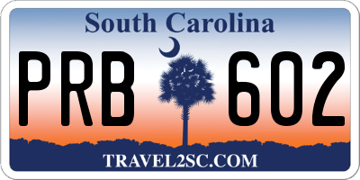 SC license plate PRB602