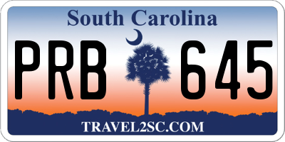 SC license plate PRB645