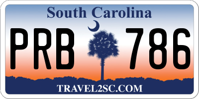 SC license plate PRB786