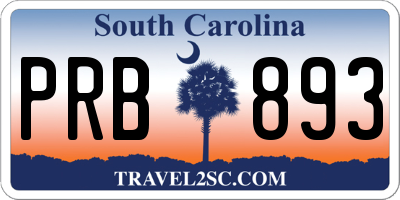 SC license plate PRB893