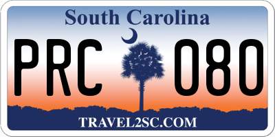 SC license plate PRC080