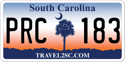 SC license plate PRC183