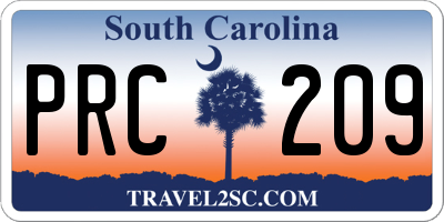 SC license plate PRC209