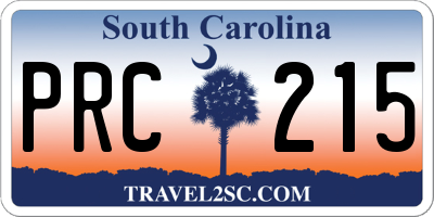 SC license plate PRC215