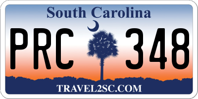 SC license plate PRC348