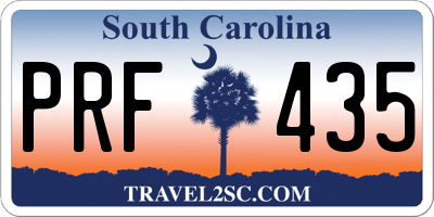 SC license plate PRF435