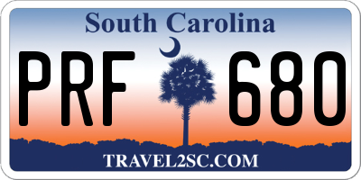 SC license plate PRF680