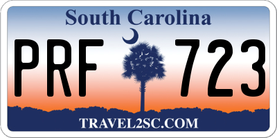 SC license plate PRF723