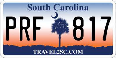 SC license plate PRF817