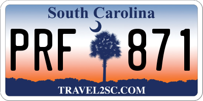 SC license plate PRF871