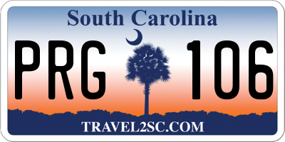 SC license plate PRG106