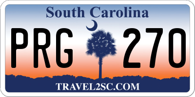 SC license plate PRG270