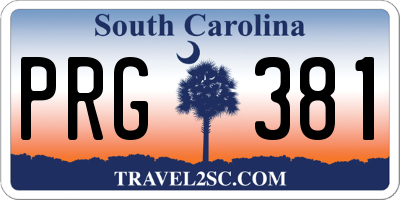 SC license plate PRG381