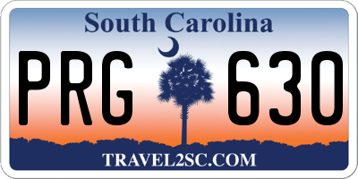 SC license plate PRG630